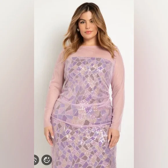 Elegant Purple Sequin Dress Mosaic - Picture 2 of 9